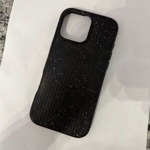 iPhone 16 pro max outer box. Black and Multicolor Speckled Phone Case